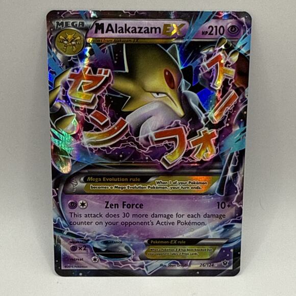 Pokemon XY Fates Collide- M Alakazam EX #26/124 MP Tcg Collectible Card Holo - Picture 1 of 6